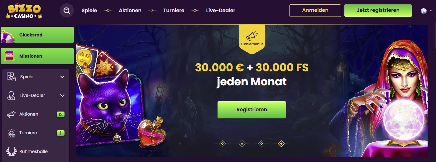 Startseite Bizzo Casino Vorschau
